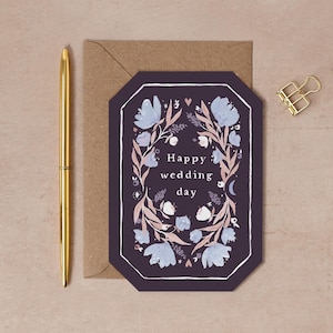 Floral Wedding Card | Shaped Greetings Cards | Wedding Cards | Bride and groom Card | Floral Wedding Day Card