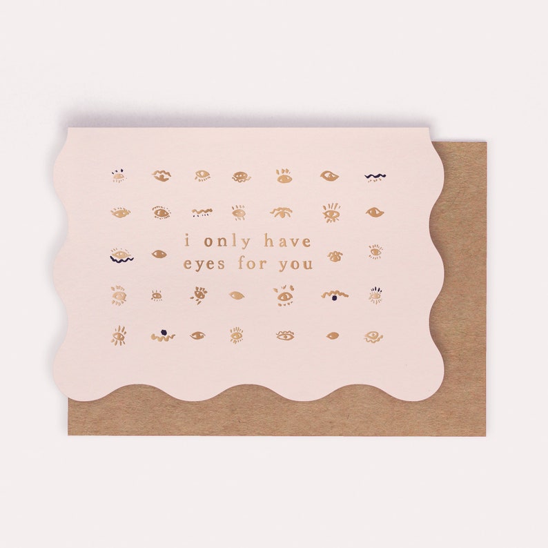 A love card, wedding card or annivesary card featuring luxe stamped gold foil details from the Cosmique range of greeting cards from Sister Paper Co.