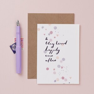 Wedding card with falling colourful confetti, perfect for all kinds of love, couples and partnerships.