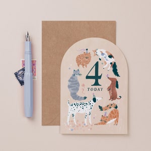 Age 4 Birthday Card | Fourth Birthday Card | Milestone Age Card | Toddler Birthday Card | Age Four Card | 4th Birthday Card