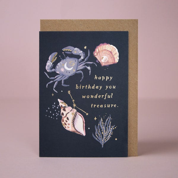 Cancer Birthday Card | Zodiac Birthday Card | Astrology Birthday Card | Horoscope Birthday Card | Star Sign Birthday Card | Constellation