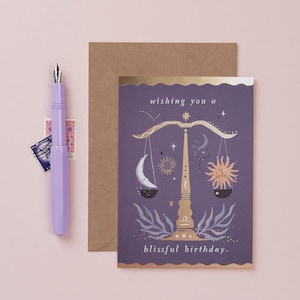 Libra Birthday Card | Zodiac Birthday Card | Libra Astrology Birthday Card | Horoscope Birthday Card | Star Sign Birthday | Constellation