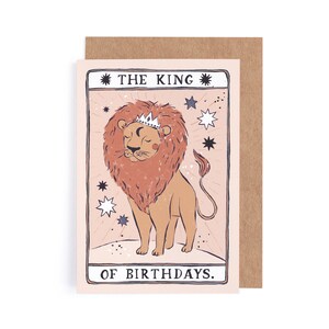 King of Birthdays Card | Birthday Card | Tarot Birthday Card | Male Birthday Card | Birthday Card for Him | Lion Birthday Card | Dad Card