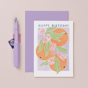 Oranges Birthday Card | Fruit Birthday Card | Birthday Card for Friend | Sister Birthday Card | Birthday Card for Mum