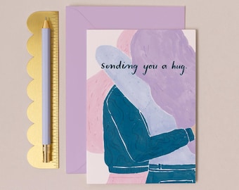 Sending You A Hug Card | Thinking of You Card | Friend Card | Feminist Card | Miss You Card | Card for Friend