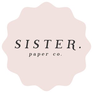 a logo for a company called "Sister Paper Co."