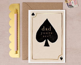 Ace Dad Card | Father’s Day Greeting Card | Dad Birthday Card | Fathers Day Card | Birthday Card for Dad