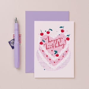 Birthday Cake Card | Kitsch Birthday Card | Iced Birthday Cake Card | Birthday Card For Friend | Birthday Card for Her
