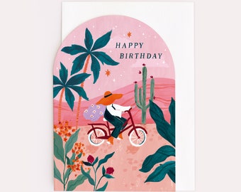 Sunset Birthday Card | Cycling Birthday Card | Birthday Card For Cyclist | Birthday Card For Her | Birthday Card For Friend