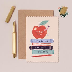Apple Thank You Teacher Card | Teacher Appreciation Cards