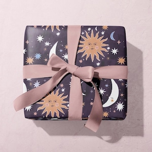 Sonne und Mond Geschenkpapier | Sonnen Geschenkverpackung | Geschenkpapier | Sun Geschenkverpackung | Mond Bastelpapier | Sterne Scrapbook Papier | Mond-Bastelpapier