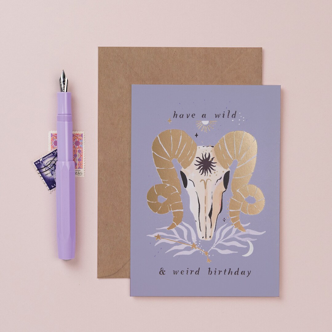 Aries Birthday Card | Zodiac Birthday Card | Astrology Birthday Card