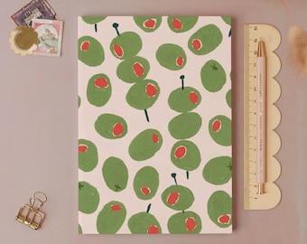 Olives Pocket Notebook | Plain Page Journal | Mini Notebook | Blank Notebooks