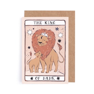 Tarot Lion And Cub Card | Dad Birthday Card | Father's Day Card | Birthday Card For Dad | Lion Card for Dad | Father's Day Greeting Card