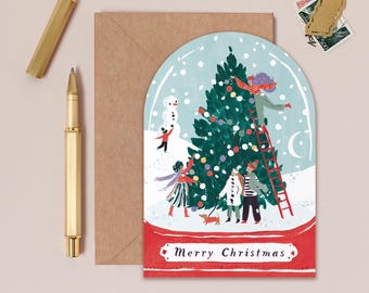 Snowglobe Christmas Card | Fun Holiday Cards | Christmas Card | Christmas Greeting Cards | Unique Christmas Cards | Kids Christmas Cards