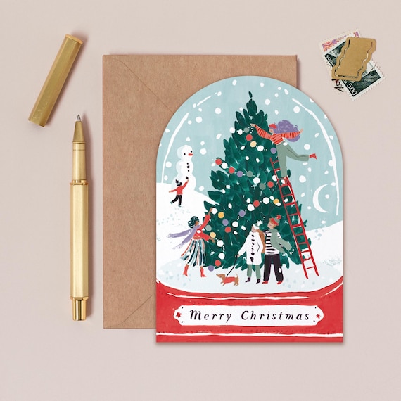 Snowglobe Christmas Card | Fun Holiday Cards | Christmas Card | Christmas Greeting Cards | Unique Christmas Cards | Kids Christmas Cards