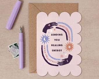 Sending Healing Energy Card | Get Well Soon Cards | Thinking Of You Card | Support Card For Friend