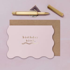 Birthday Bitch Card | Birthday Card | Luxury Birthday Card | Minimalist Card | Gold Foil Card | Typographic Card | Gender Neutral