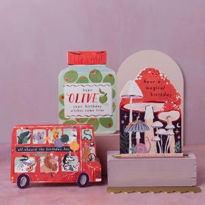 This sweet London bus birthday card is cut into a unique shape of a double decker bus. The cute kids birthday card is a lovely gift idea for childrens birthday card, nephew birthday card or adorable kids birthday card.