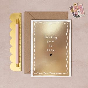 Loving You Is Easy Card | Love Card | Anniversary Card for Partner | Anniversary Card for Husband | Valentines Card
