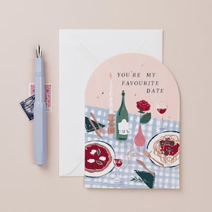 Dinner Anniversary Card | Love Card | Pasta Anniversary Card | Pizza Card | Pasta Card | Dinner Love Card