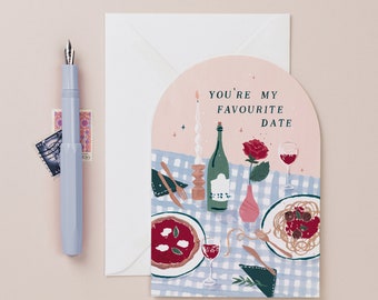 Pizza Valentine's Card | Love Card | Pasta Valentine's Card | Pizza Card | Pasta Card | Dinner Date Valentine's Card