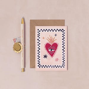 Sacred Heart Mini Love Card | Mini Greeting Card | Mini Card | Anniversary Card | Mini Valentine's Day Card