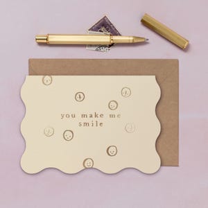 You Make Me Smile Card | Smiley Birthday Card | Just Because Card | Thank You Card | Anniversary Card | Smiles Love Card