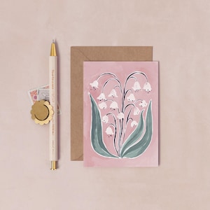 Lily of the Valley Mini Card | Birthday Card | Mini Greeting Cards | Mini Thinking of You Card | Mini Birthday Card
