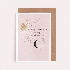 Soul Sister Birthday Card | Luxury Gold Foil Birthday Card | Sister Birthday Card | Birthday Card for Friend | Birthday Greeting Card afbeelding 4