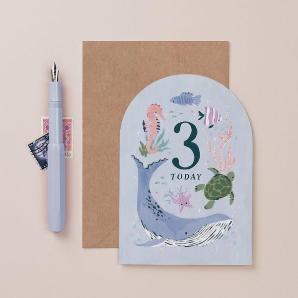 Age 3 Birthday Card | Third Birthday Card | Milestone Age Card | Toddler Birthday Card | Baby Card | 3rd Birthday Card