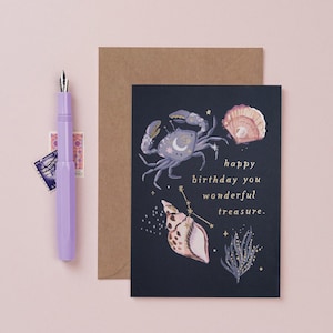 Cancer Birthday Card | Zodiac Birthday Card | Astrology Birthday Card | Horoscope Birthday Card | Star Sign Birthday Card | Cancer Card