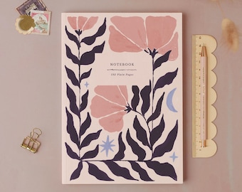 Botanical Notebook | Plain Page Journal | Blank Notebooks