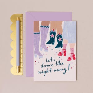 Cowboy Boots Birthday Card | Dancers Birthday Card | Feminist Birthday Card | Shoes Birthday Card | Birthday Card for Friend