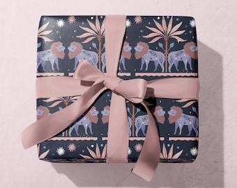 Lion Wrapping Paper for Leo Birthday Present or Animal Lover | Gift Wrapping Paper & Craft Paper | Leo Gift Wrap | Zodiac Craft Paper