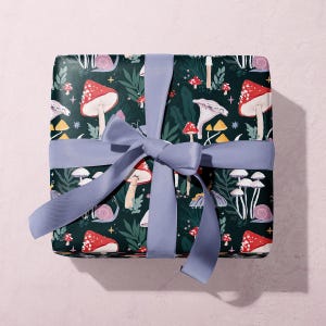 Mushrooms gift wrap sheets by Sister Paper Co. Use these mushroom gift wrap sheets as mushroom wrapping paper for your birthday gifts, anniversary presents or as craft paper.