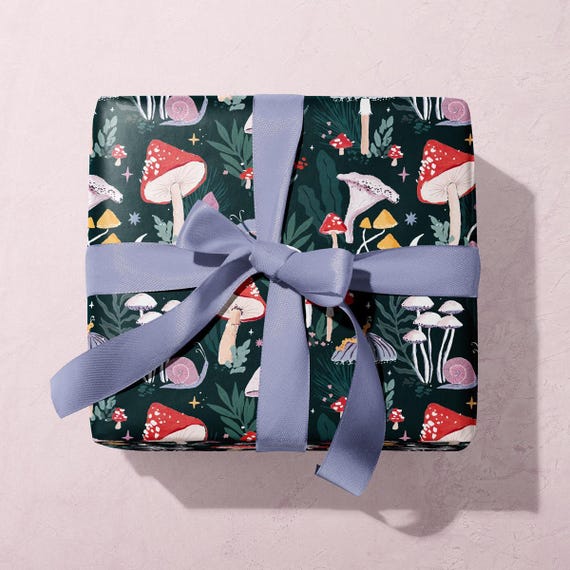 Mushroom Wrapping Paper | Mushroom Gift Wrap | Mushrooms Wrapping Paper | Mushroom Craft Paper | Mushrooms Scrapbook Paper