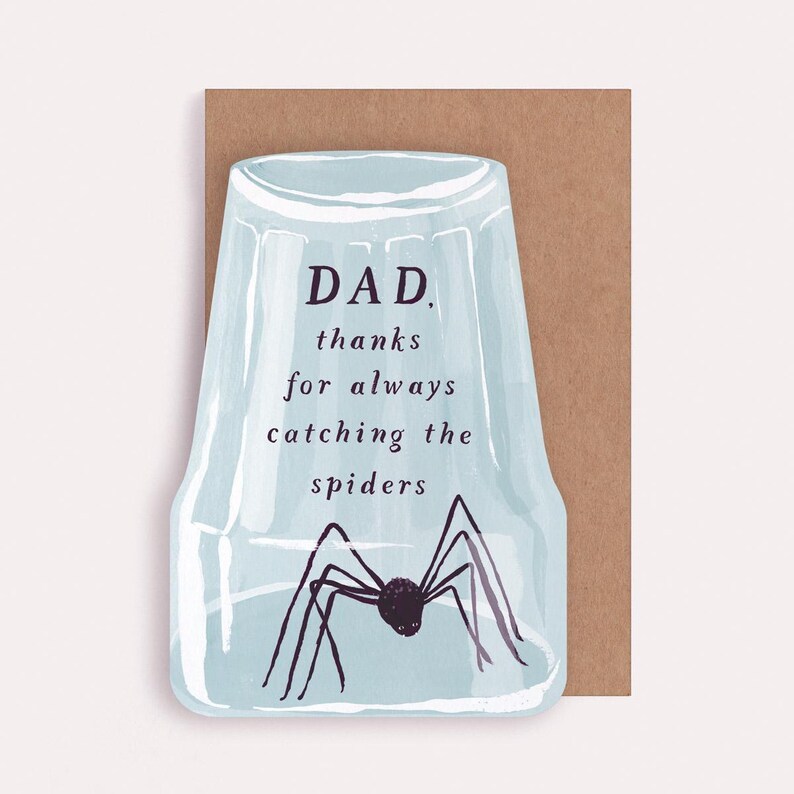 Spider Catching Dad Card | Father's Day Card | Dad Birthday Card - Etsy