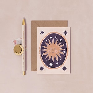 Smiling Sun Mini Card | Birthday Cards | Mini Greeting Cards | Sun Birthday Card | Blank Greeting Card | Notecard