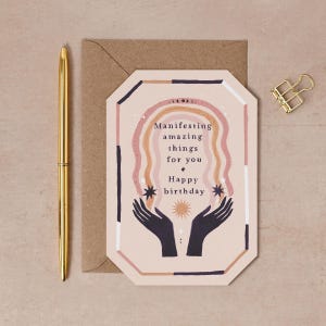 Manifesting Birthday Card | Crystals Card | Affirmation Card | Birthday Card | Manifestation Birthday Card