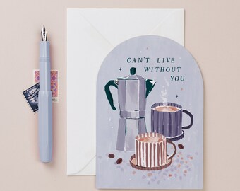 Coffee Anniversary Card | Love Card | Valentine's Day Card | Coffee Love Card | Coffee Lover | Male Anniversary Card | Coffee Valentines Day