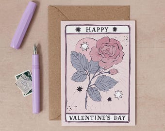 Rose Valentine's Card | Valentine's Day Card | Lesbian Valentine's Card | Valentine Card for Girlfriend | Wife Valentine's Card