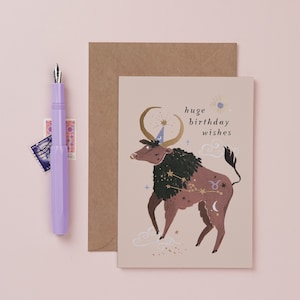 Taurus Birthday Card | Zodiac Birthday Card | Astrology Birthday Card | Horoscope Birthday Card | Star Sign Birthday Card | Taurus Card