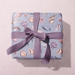 Muscheln Geschenkpapier | Geschenkpapier zum Geburtstag | Muscheln Kraftpapier | Muscheln Geschenkverpackung | Geschenkverpackungen zum Geburtstag | Küsten Kraft Papier Bögen