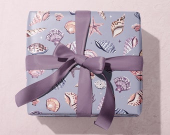 Shells Wrapping Paper | Birthday Wrapping Paper | Shells Craft Paper | Shells Gift Wrap | Birthday Gift Wrap | Coastal Craft Paper Sheets