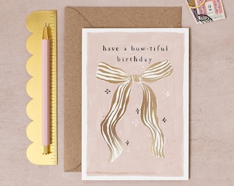 Bow-tiful Bow Birthday Card | Birthday Greeting Card for Sister | Bows Birthday Card