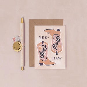 Yee-Haw Cowboy Boots Mini Card | Boots Mini Greeting Cards | Cowboy Boots Birthday Card | Western Birthday Card