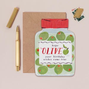 Olives Birthday Card | Unique Olive Shape Birthday Card | Funny Birthday Card | Olive Birthday Card