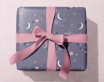 Constellation Wrapping Paper | Stars Gift Wrap | Moons Wrapping Paper | Celestial Gift Wrap | Cosmic Craft Paper | Stars Scrapbook Paper