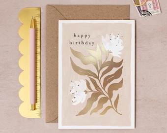 Serene Floral Birthday Card | Female Birthday Cards | Birthday Card for Her | Birthday Card for Mum | Friend Birthday Card | Flower Birthday